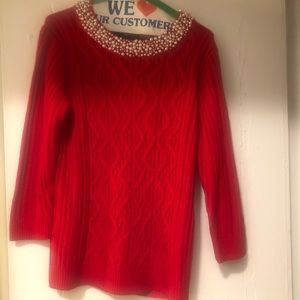 NWT Karl Lagerfeld Red Sweater